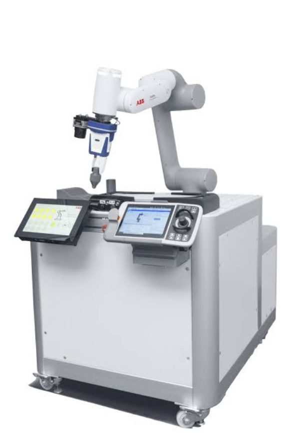 ABB collaborative robot arm on its mobile base unit