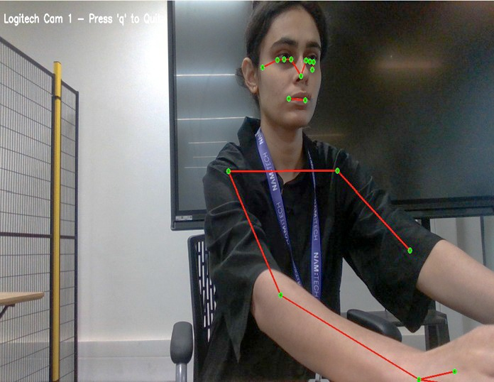 Live facial and arm landmark tracking overlay